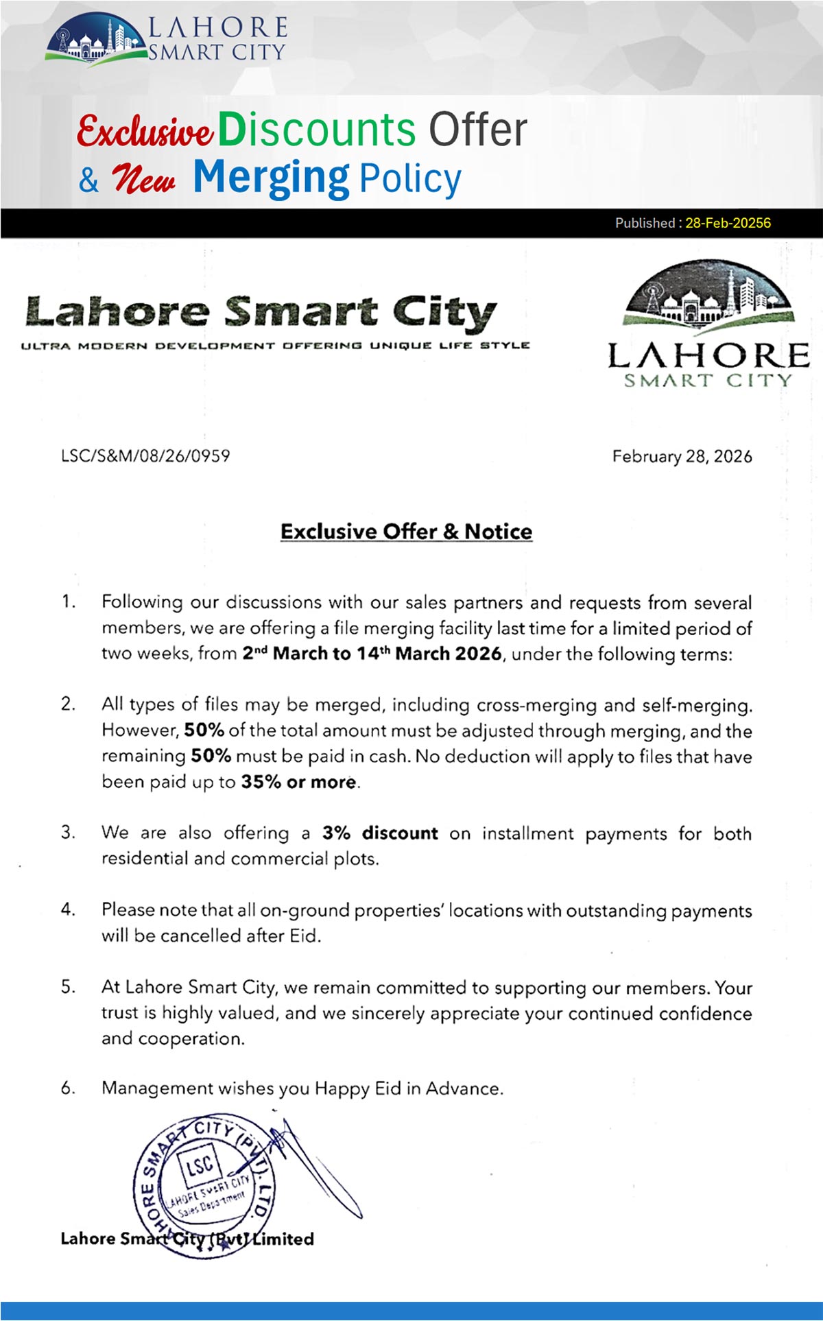 Exclusive New Discount Offer & Merging Policy Updates